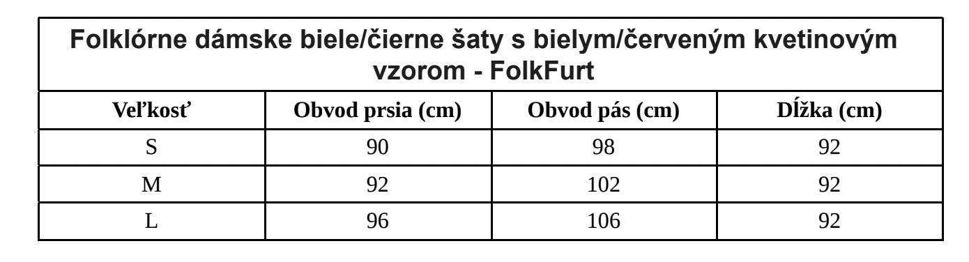 Tabuľka košele FolkFurt